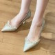 Elegant, French-style, black satin, single-strap, closed-toed, stiletto-heeled, pointed-toe sandals for women. Shoes Elegant, French-style, black satin, single-strap, closed-toed, stiletto-heeled, pointed-toe sandals for women. Shoes