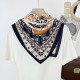 Korean cashew flower fashionable and elegant thin 90cm small square scarf for women, professional decorative scarf, dual-use shawl for outerwear Korean cashew flower fashionable and elegant thin 90cm small square scarf for women, professional decorative scarf, dual-use shawl for outerwear