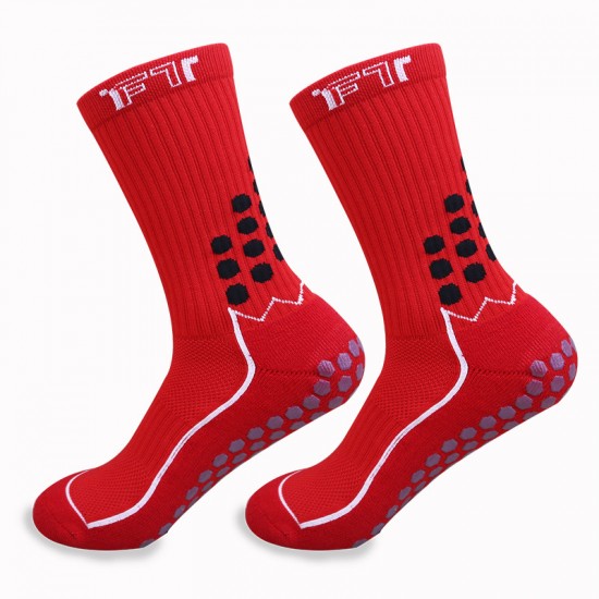 Mid-length non-slip football socks with towel soles, thickened adult outdoor sports stockings, manufacturer wholesale, with adhesive for anti-slip performance