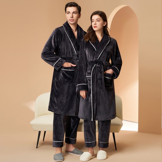 New Chinese-style gradient waffle couple's bathrobes for women. Men's soft, absorbent, breathable nightgown for spring, summer, and autumn. New Chinese-style gradient waffle couple's bathrobes for women. Men's soft, absorbent, breathable nightgown for spring, summer, and autumn.