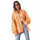 Cross-border foreign trade casual long-sleeved denim jacket, 2025 autumn new washed solid color midi jacket