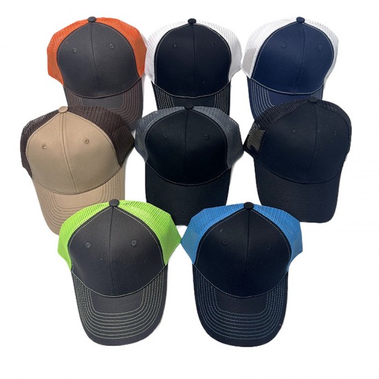 Cross-border hot-selling slightly curved baseball cap, wide-brim spring and summer breathable mesh hat for men, camouflage sun protection hat