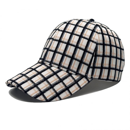 Foreign trade cross-border hat wholesale fashionable plaid baseball caps for women, outdoor sun protection, sun visor, hardtop baseball caps for men, casual wear.