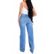 Factory direct sale on Amazon, women's long high-waisted jeans, ripped, raw-edge, popular European and American style, comfortable wide-leg pants. Factory direct sale on Amazon, women's long high-waisted jeans, ripped, raw-edge, popular European and American style, comfortable wide-leg pants.