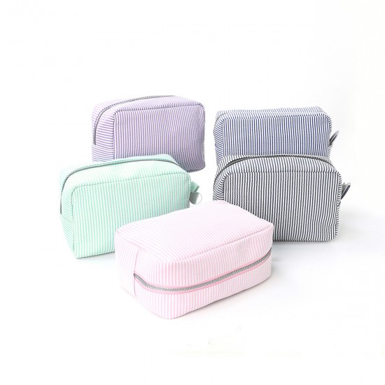 Cross-border seersucker cosmetic bag, Indian-style striped portable storage bag, Mississippi trend travel storage bag Cross-border seersucker cosmetic bag, Indian-style striped portable storage bag, Mississippi trend travel storage bag