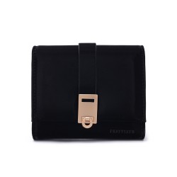 New Lovebu Japanese-Korean style solid-color zippered foldable multifunctional wallet, student coin purse, in stock for wholesale.