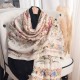 Thin, niche imitation cotton and linen, pastoral-style printed silk scarf, Japanese and Korean, fashionable and elegant shawl for women, a sophisticated holiday gift Thin, niche imitation cotton and linen, pastoral-style printed silk scarf, Japanese and Korean, fashionable and elegant shawl for women, a sophisticated holiday gift