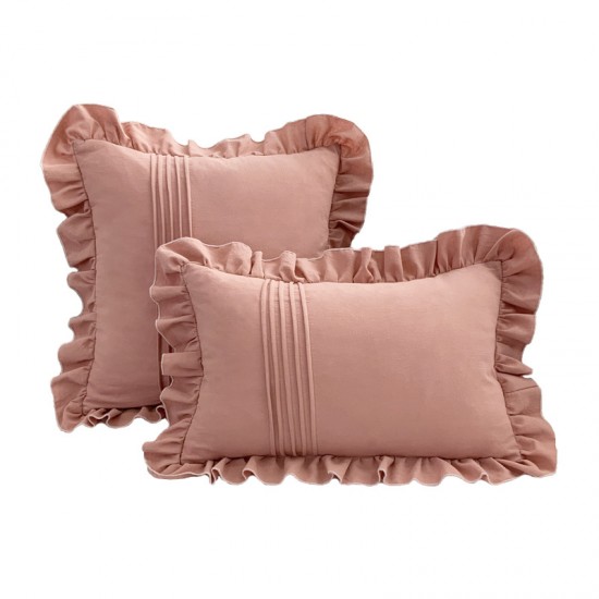 Cross-border Nordic ins rose jacquard Dutch velvet ruffled skirt pillow, American retro sofa decorative pillowcase Cross-border Nordic ins rose jacquard Dutch velvet ruffled skirt pillow, American retro sofa decorative pillowcase