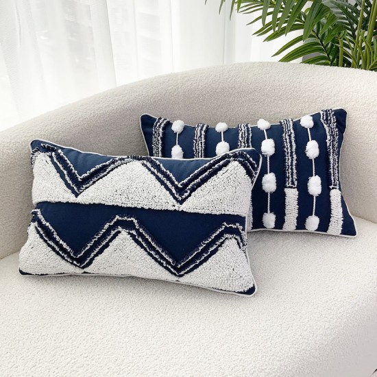 Home pillow sets with polyester-cotton yarn-dyed velvet, pompoms, and tie-stitching, PU leather, and tassel tassels for living rooms. Home pillow sets with polyester-cotton yarn-dyed velvet, pompoms, and tie-stitching, PU leather, and tassel tassels for living rooms.