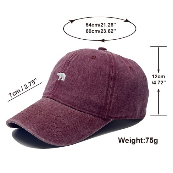 Cross-border hot-selling polar bear embroidered men's baseball cap, outdoor fashion sun protection, casual retro baseball cap for women
