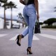 2025 Spring Amazon Factory-Shop European and American Stretch Ripped Women's Straight-Leg Skinny Hip-Lifting Fashion Jeans 2025 Spring Amazon Factory-Shop European and American Stretch Ripped Women's Straight-Leg Skinny Hip-Lifting Fashion Jeans