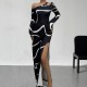 European and American fashion: sexy midi skirts, elegant contrasting halter tops for summer, slimming and flattering. European and American fashion: sexy midi skirts, elegant contrasting halter tops for summer, slimming and flattering.