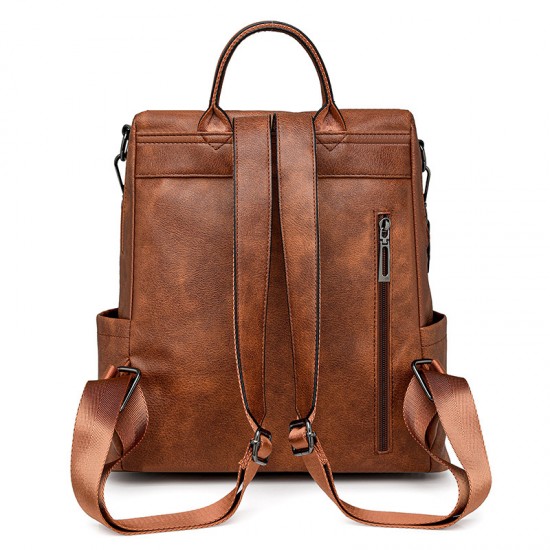 Cross-border PU women's winter new European and American retro versatile backpack, high-end two-tone tassel backpack wholesale Cross-border PU women's winter new European and American retro versatile backpack, high-end two-tone tassel backpack wholesale