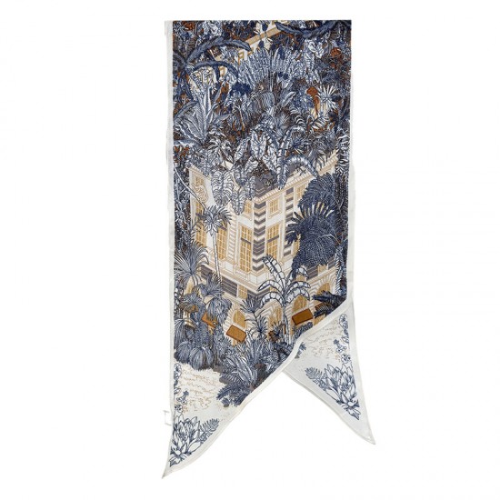 Spring and summer, fashionable, youthful, new thin silk scarves for moms, holiday gifts, niche retro secret forest print scarves. Spring and summer, fashionable, youthful, new thin silk scarves for moms, holiday gifts, niche retro secret forest print scarves.