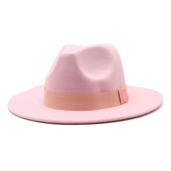 New autumn and winter wide-brim hats for men and women, Korean-style fashionable woolen jazz hat, British-style topper CMN047 New autumn and winter wide-brim hats for men and women, Korean-style fashionable woolen jazz hat, British-style topper CMN047