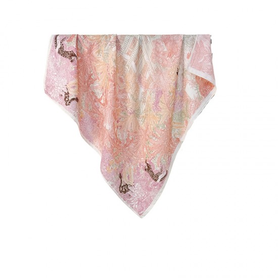 Korean fashionable, pastoral style, floral print, elegant design square scarves, niche, youthful, new silk scarves for mothers Korean fashionable, pastoral style, floral print, elegant design square scarves, niche, youthful, new silk scarves for mothers