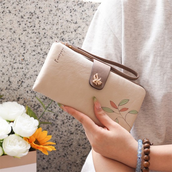 Lianbu New 2025 Wallet for Women, Long Multifunctional Large Capacity Clutch with Printed Buckle and Folding Zipper Lianbu New 2025 Wallet for Women, Long Multifunctional Large Capacity Clutch with Printed Buckle and Folding Zipper