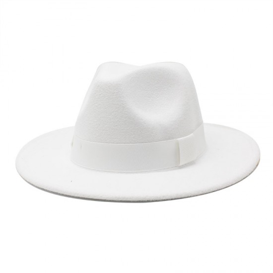 New autumn and winter wide-brim hats for men and women, Korean-style fashionable woolen jazz hat, British-style topper CMN047 New autumn and winter wide-brim hats for men and women, Korean-style fashionable woolen jazz hat, British-style topper CMN047