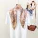 Korean fashionable, pastoral style, floral print, elegant design square scarves, niche, youthful, new silk scarves for mothers Korean fashionable, pastoral style, floral print, elegant design square scarves, niche, youthful, new silk scarves for mothers