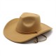 European and American autumn and winter new fashion casual windproof rope-curled wide-brimmed woolen cowboy hats, trendy outdoor warm hats. European and American autumn and winter new fashion casual windproof rope-curled wide-brimmed woolen cowboy hats, trendy outdoor warm hats.