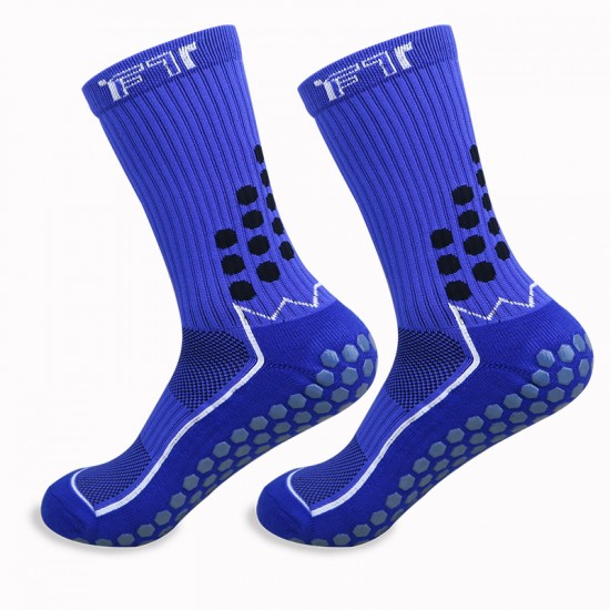 Mid-length non-slip football socks with towel soles, thickened adult outdoor sports stockings, manufacturer wholesale, with adhesive for anti-slip performance