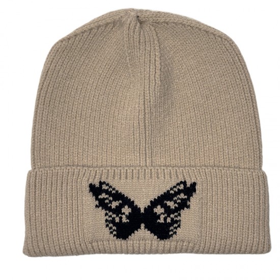 Cross-border autumn and winter Dong Jie-style butterfly beanie, versatile face-flattering small warm earmuffs for women, trendy beanie.