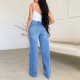 Factory direct sale on Amazon, women's long high-waisted jeans, ripped, raw-edge, popular European and American style, comfortable wide-leg pants. Factory direct sale on Amazon, women's long high-waisted jeans, ripped, raw-edge, popular European and American style, comfortable wide-leg pants.