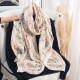 Thin, niche imitation cotton and linen, pastoral-style printed silk scarf, Japanese and Korean, fashionable and elegant shawl for women, a sophisticated holiday gift Thin, niche imitation cotton and linen, pastoral-style printed silk scarf, Japanese and Korean, fashionable and elegant shawl for women, a sophisticated holiday gift