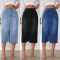 Factory direct sales, foreign trade, 2025 American retro non-stretch denim shorts Women's midi-length slit skirt