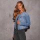 2025 Spring new women's slim-fitting collarless long-sleeved denim jacket, vintage multi-pocket work jacket. 2025 Spring new women's slim-fitting collarless long-sleeved denim jacket, vintage multi-pocket work jacket.