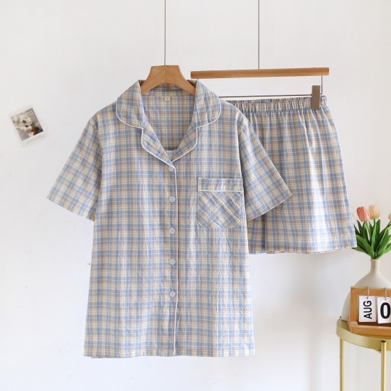 Women's summer nightgown, pure cotton double-layered cotton gauze short-sleeved loungewear, thin, soft, loose, plus-size cotton nightgown. Women's summer nightgown, pure cotton double-layered cotton gauze short-sleeved loungewear, thin, soft, loose, plus-size cotton nightgown.