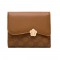 Pureti 2023 new women's short wallet, three-fold, floral hardware, fresh-looking, student coin purse. Coin purse and card holder