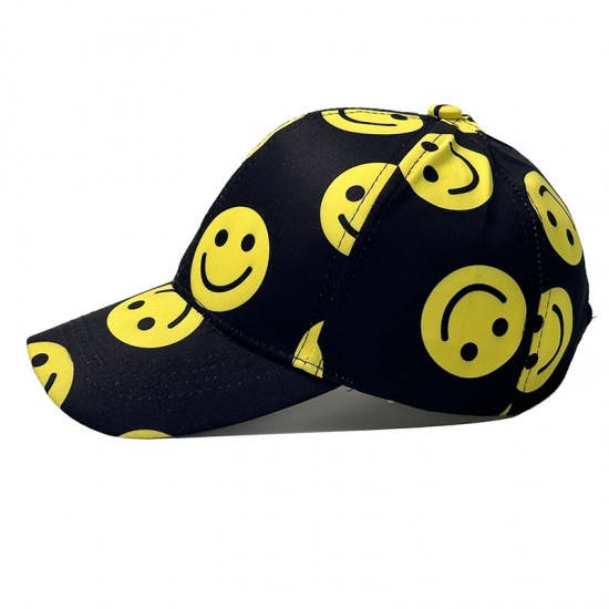 Cross-border Cotton New Smiley Face Baseball Cap, Outdoor Personalized Round Face Baseball Cap, Sun Visor Cartoon Cap