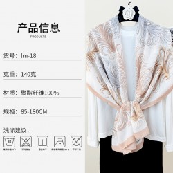 Cross-border cotton and linen long scarves, Korean style, trendy outerwear, spring and autumn women's personalized feather print scarves.