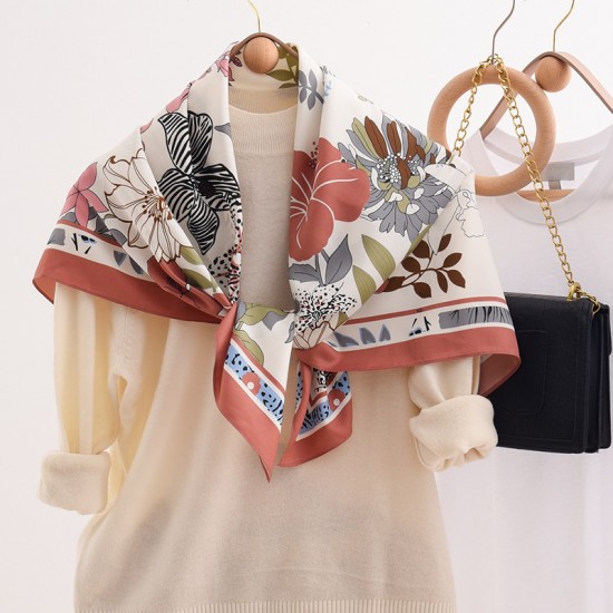 2025 spring and summer new silk scarves, wholesale, plant-patterned, 90s silk square scarves, French vintage scarves. Large Square Scarf for Women 2025 spring and summer new silk scarves, wholesale, plant-patterned, 90s silk square scarves, French vintage scarves. Large Square Scarf for Women