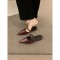 French-style silver Mary Jane high heels, retro square-toed, strappy, closed-toe block-heeled sandals.