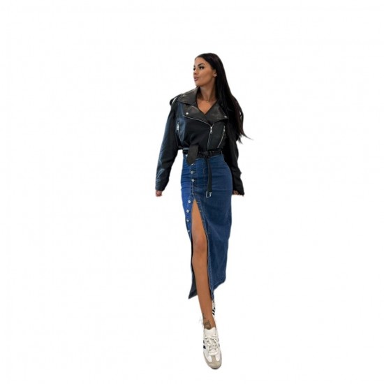 Amazon cross-border women's buttoned, irregularly slit, high-waisted, sexy, slim-fitting skirt, now in stock. Amazon cross-border women's buttoned, irregularly slit, high-waisted, sexy, slim-fitting skirt, now in stock.
