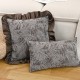 Cross-border Nordic ins black luxury British-style lambskin pillowcases for living room, sofa, and bedroom cushions.