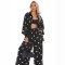 Loose shirt suit for women, 2025 Spring new French retro polka dot button-down long-sleeved shirt and two-piece trousers.