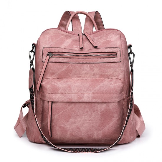 Cross-border backpacks Women's PU soft leather backpack, versatile large-capacity dual-use shoulder bag.
