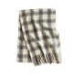 Gentle, luxurious plaid scarf for women in autumn and winter, with a dry rose pink faux cashmere tassel, wholesale.