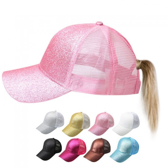 European and American cross-border mesh ponytail baseball caps. Wholesale travel logo-printed work sun hats European and American cross-border mesh ponytail baseball caps. Wholesale travel logo-printed work sun hats