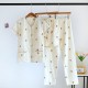 Women's pure cotton home clothes, washed cotton short-sleeved long pants, plaid cotton, large-size, loose, thin summer pajamas set Women's pure cotton home clothes, washed cotton short-sleeved long pants, plaid cotton, large-size, loose, thin summer pajamas set