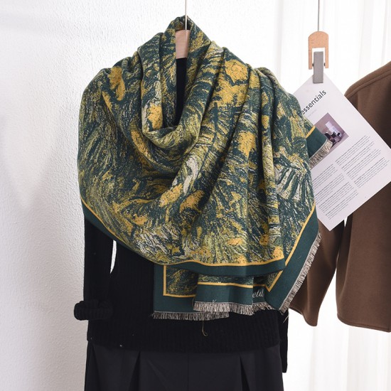 European and American retro oil painting style, an elegant, stylish, niche, warm neck scarf. European and American retro oil painting style, an elegant, stylish, niche, warm neck scarf.