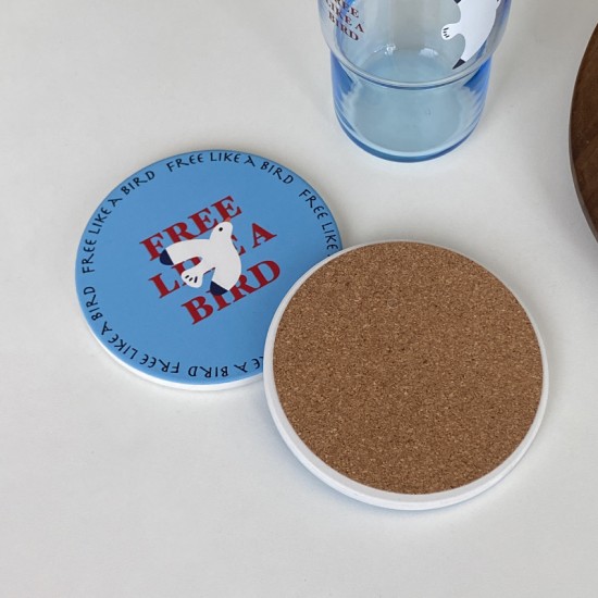 Manmang Grocery creative cartoon puppy happy birthday absorbent ceramic coasters, round insulated coasters for coffee gifts Manmang Grocery creative cartoon puppy happy birthday absorbent ceramic coasters, round insulated coasters for coffee gifts