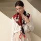 2025 Spring new imitation silk scarf for women, floral print decorative scarf, Korean style large square scarf, bag, silk scarf wholesale 2025 Spring new imitation silk scarf for women, floral print decorative scarf, Korean style large square scarf, bag, silk scarf wholesale