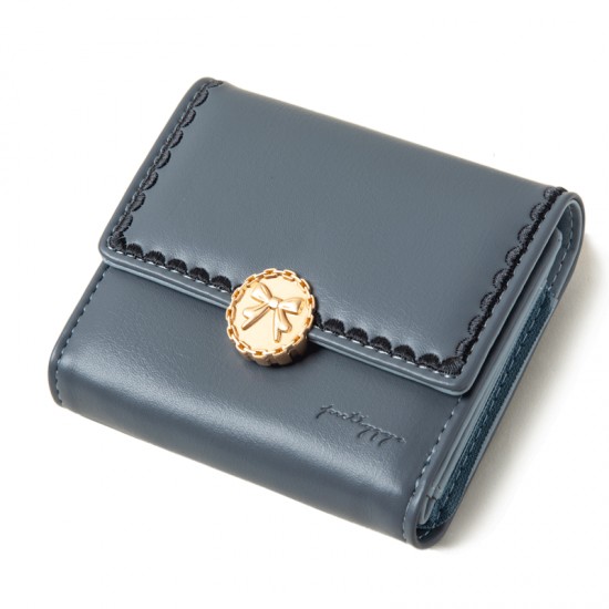 Lianbu Leather Goods 2022 New Women's Short Wallet, Japanese and Korean Tri-Fold Buckle, PU Soft Embroidered Student Wallet Lianbu Leather Goods 2022 New Women's Short Wallet, Japanese and Korean Tri-Fold Buckle, PU Soft Embroidered Student Wallet