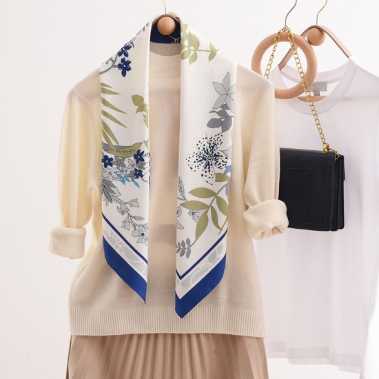 2025 spring and summer new silk scarves, wholesale, plant-patterned, 90s silk square scarves, French vintage scarves. Large Square Scarf for Women 2025 spring and summer new silk scarves, wholesale, plant-patterned, 90s silk square scarves, French vintage scarves. Large Square Scarf for Women