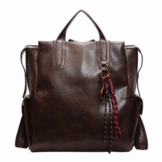 Cross-border retro women's backpack, large-capacity, casual, versatile, commuter schoolbag, street-fashion, high-end travel backpack Cross-border retro women's backpack, large-capacity, casual, versatile, commuter schoolbag, street-fashion, high-end travel backpack