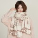 Autumn and winter new floral print imitation cashmere scarves for women, Japanese and Korean-style, artistic and fresh, thickened and warm shawls for students commuting.
